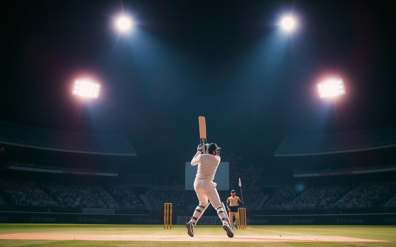 10Sports online cricket betting platform hero image showing floodlit stadium action